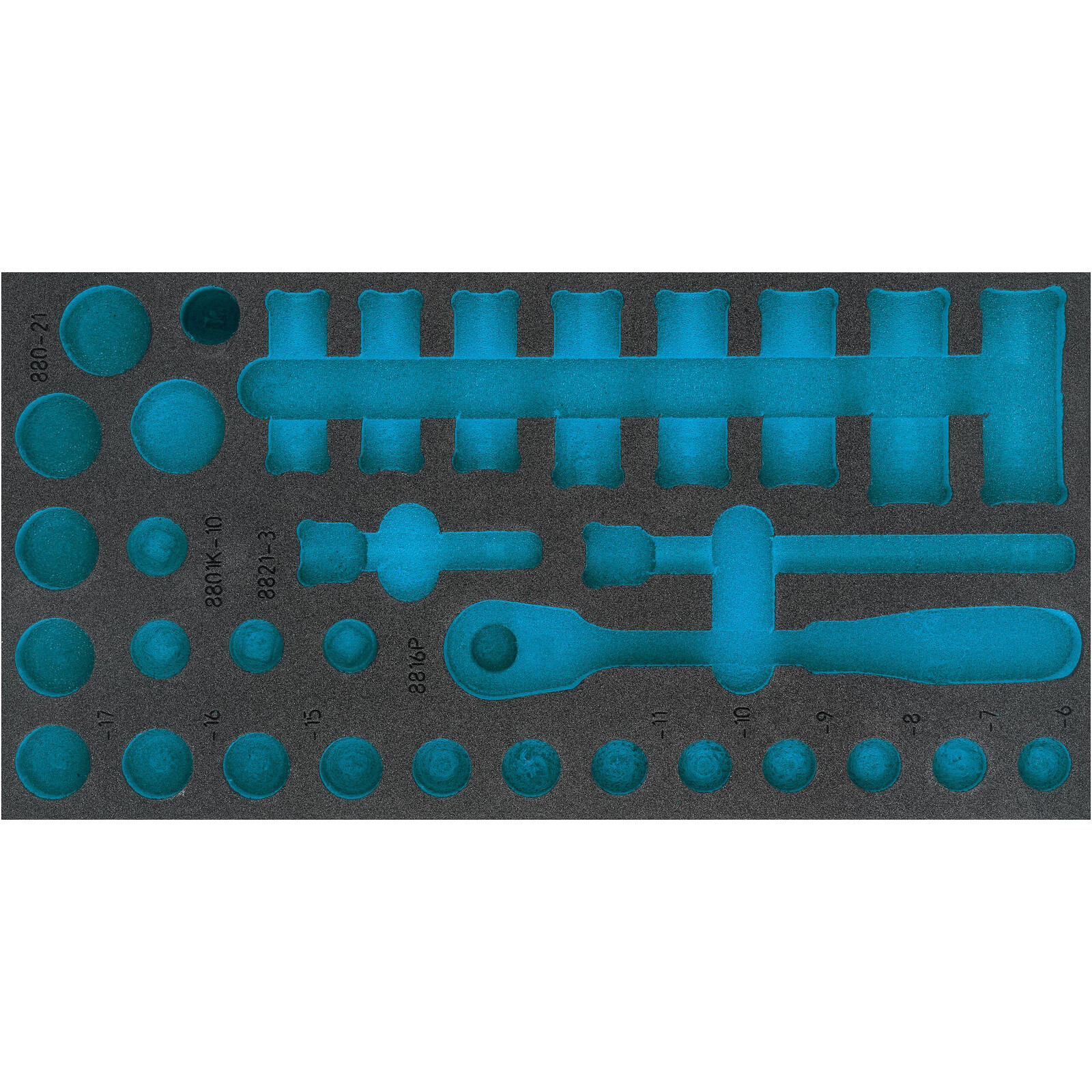 Garniture mousse souple bimatière 342 x 172 mm vide Safety-Insert-System HAZET - 163-483L