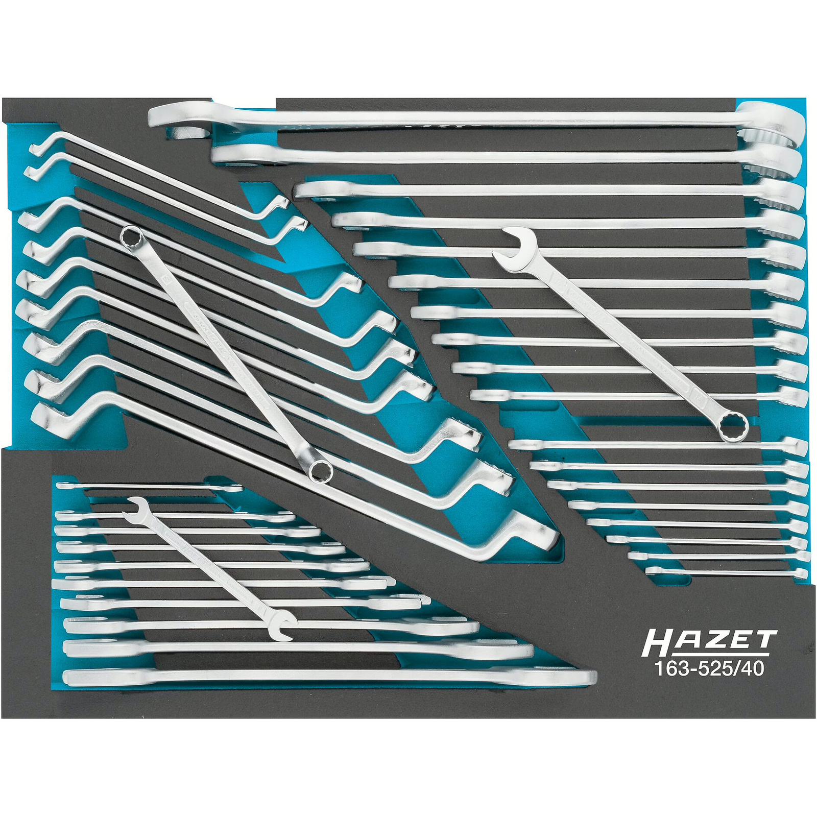Jeu de clés de serrage 40 pièces profils 6 et 12 pans mousse SIS HAZET - 163-525/40