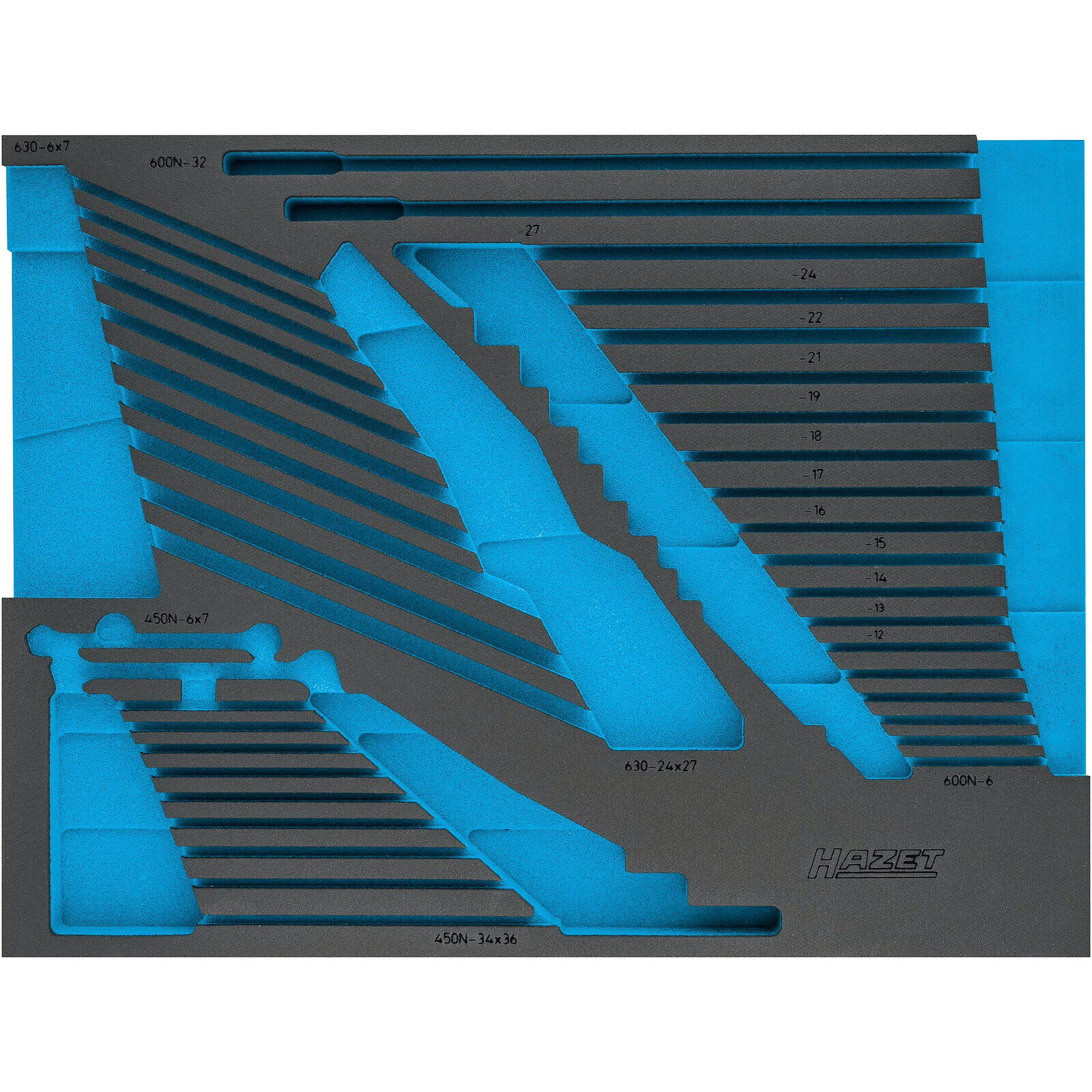 Garniture mousse souple bimatière 519 x 392 mm Safety-Insert-System vide HAZET - 163-525L