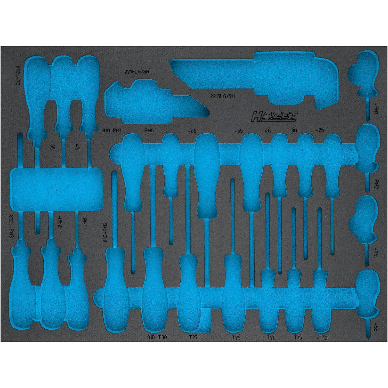 Garniture mousse souple bimatière 519 x 392 mm vide Safety-Insert-System HAZET - 163-526L