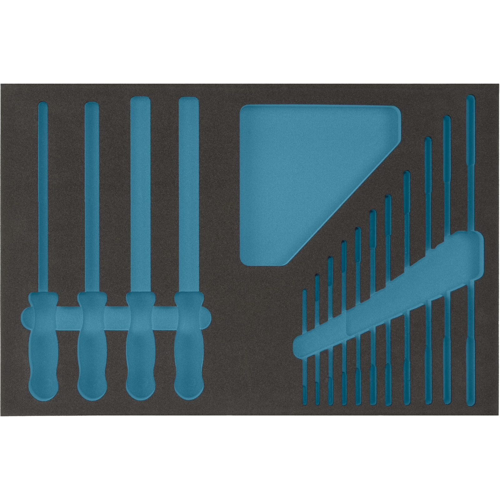 Garniture mousse souple bimatière 519 x 342 mm vide Safety-Insert-System HAZET - 163-55L