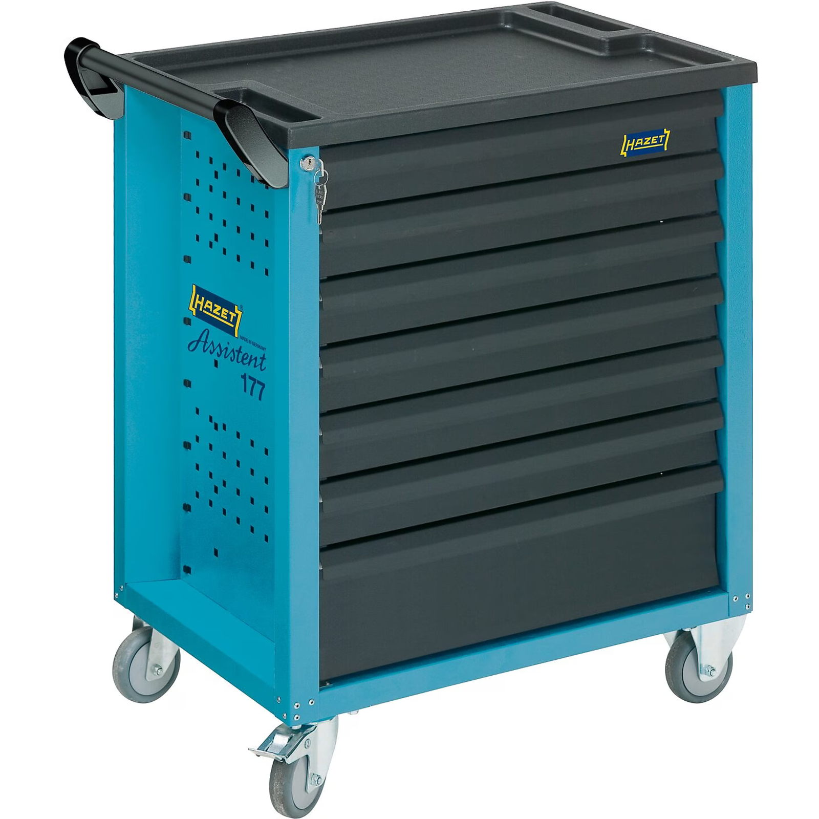 Servante d’atelier 7 tiroirs 780 x 498 x 915 mm bleu avec verrouillage HAZET - 177-7