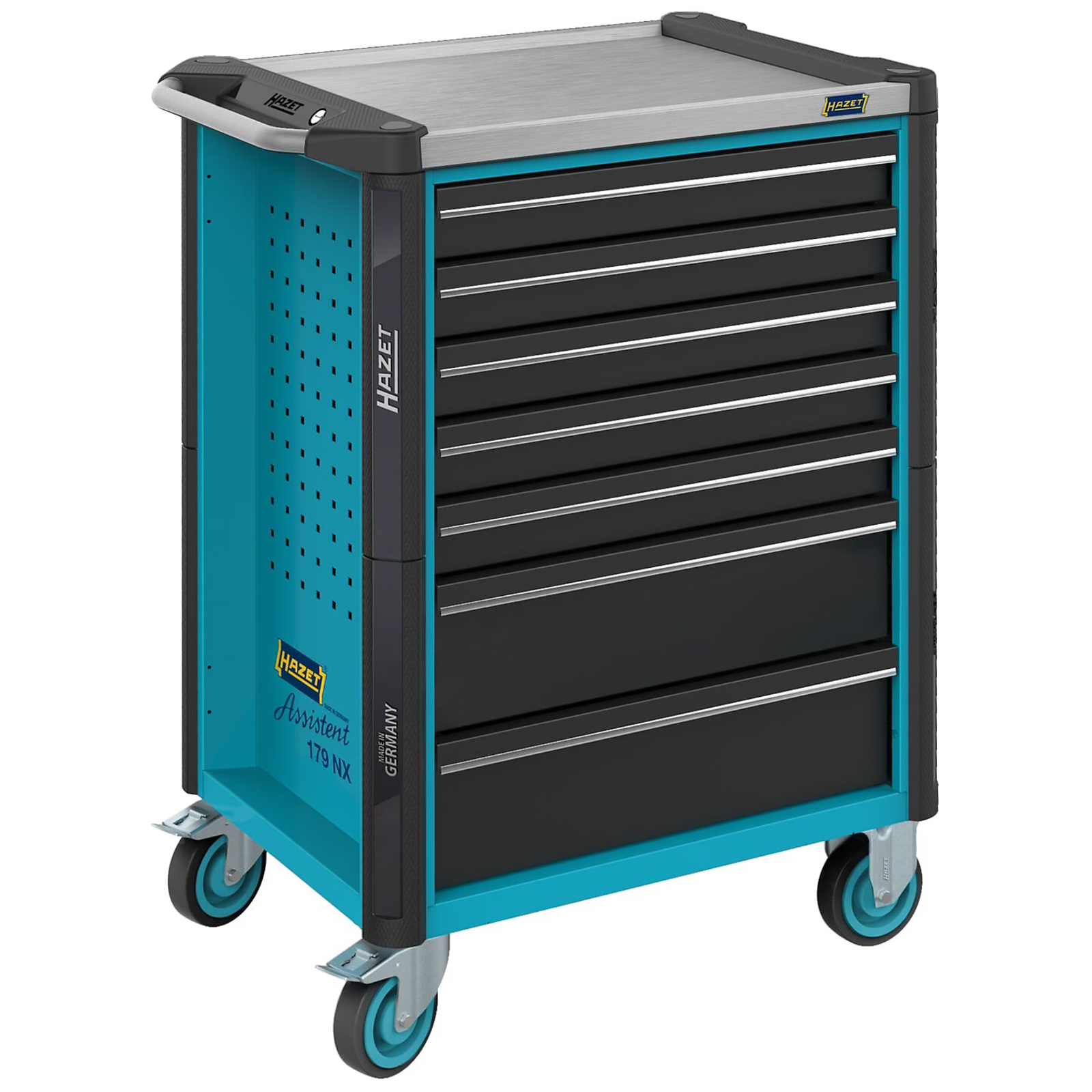 Servante d’atelier 7 tiroirs acier inoxydable 785 x 518 mm avec verrouillage HAZET - 179NX-7