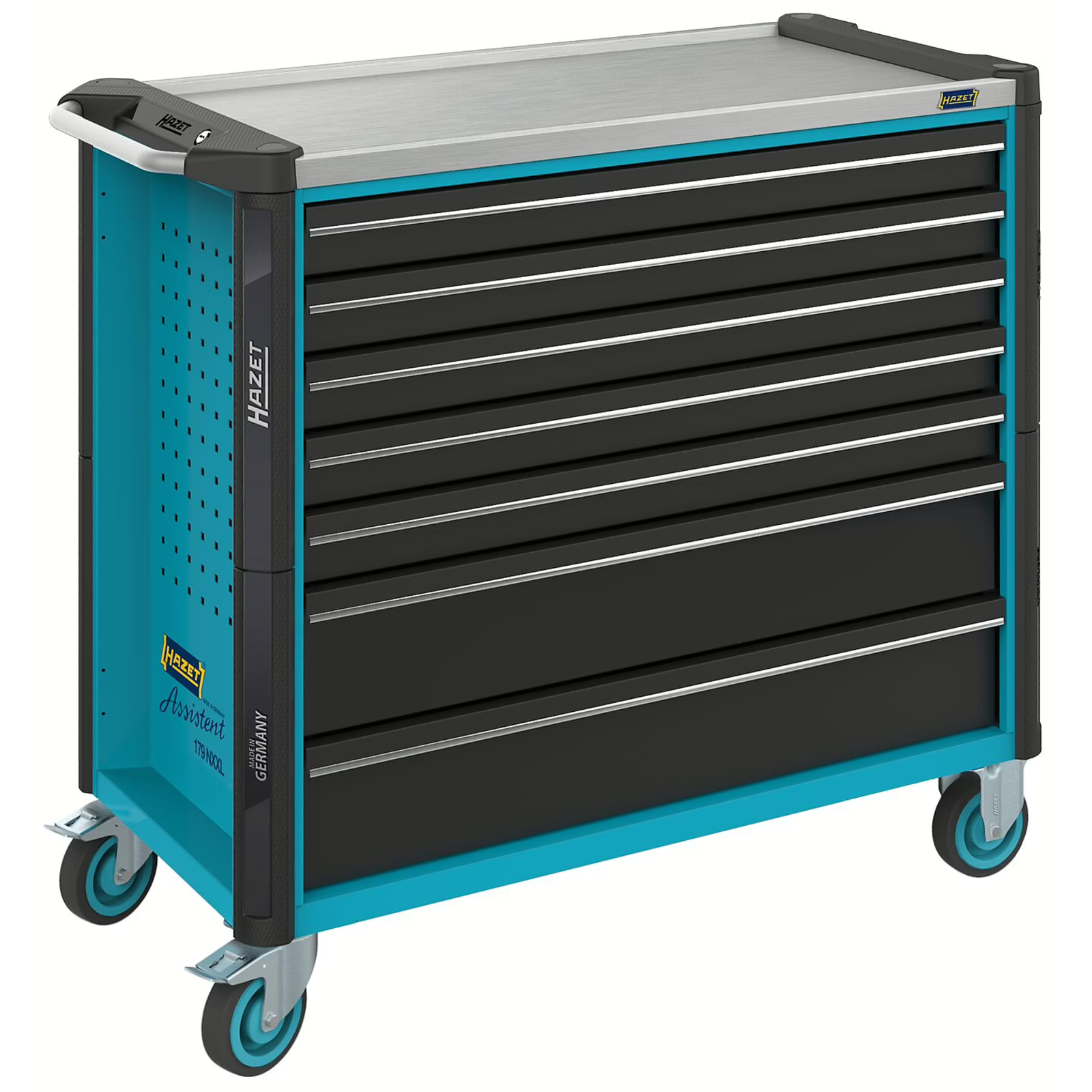 Servante d’atelier 7 tiroirs 1133 x 518 mm acier inoxydable bleu HAZET HAZET - 179NXXL-7
