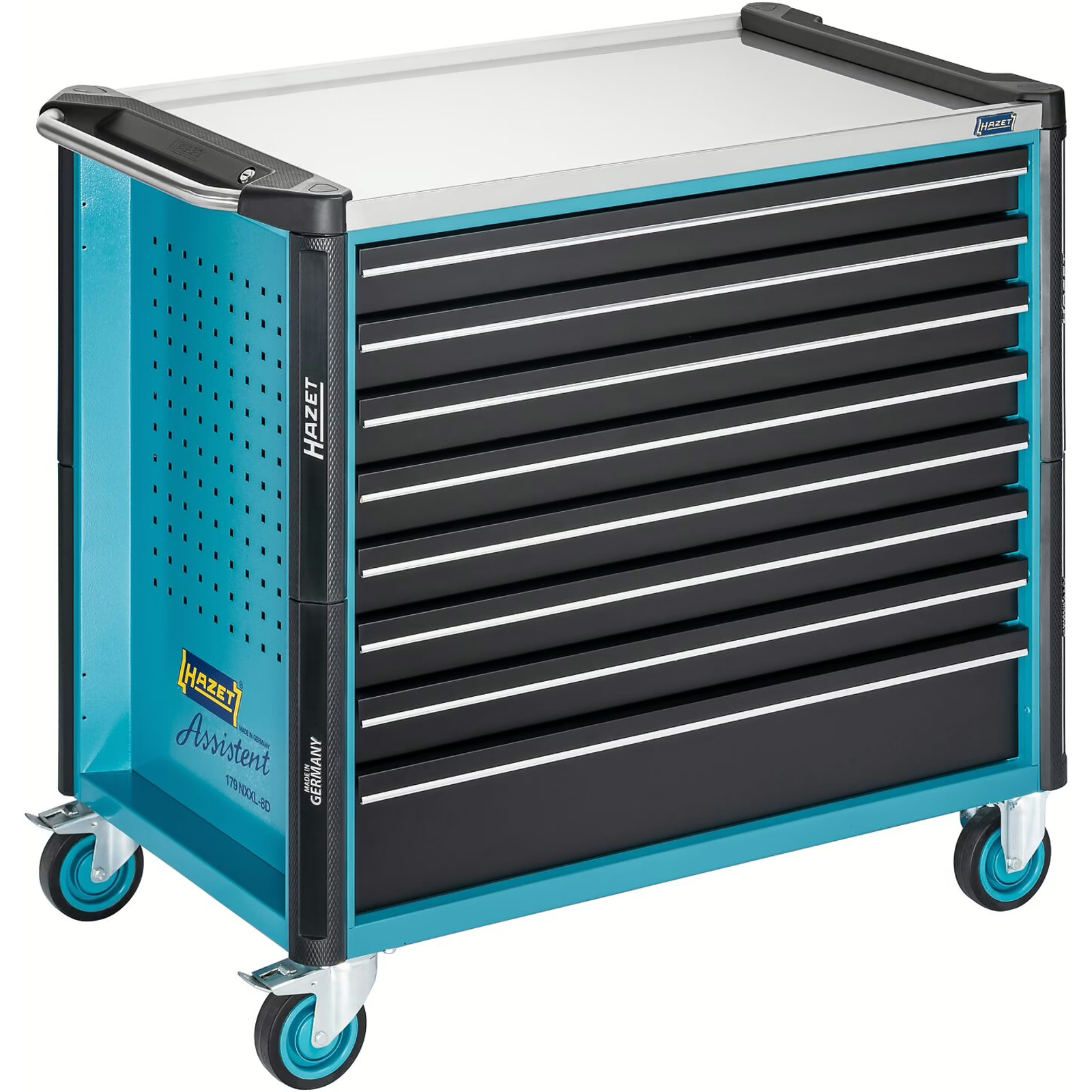 Servante d’atelier extra-profonde 8 tiroirs inox 1133x642x1020 mm HAZET - 179NXXL-8D