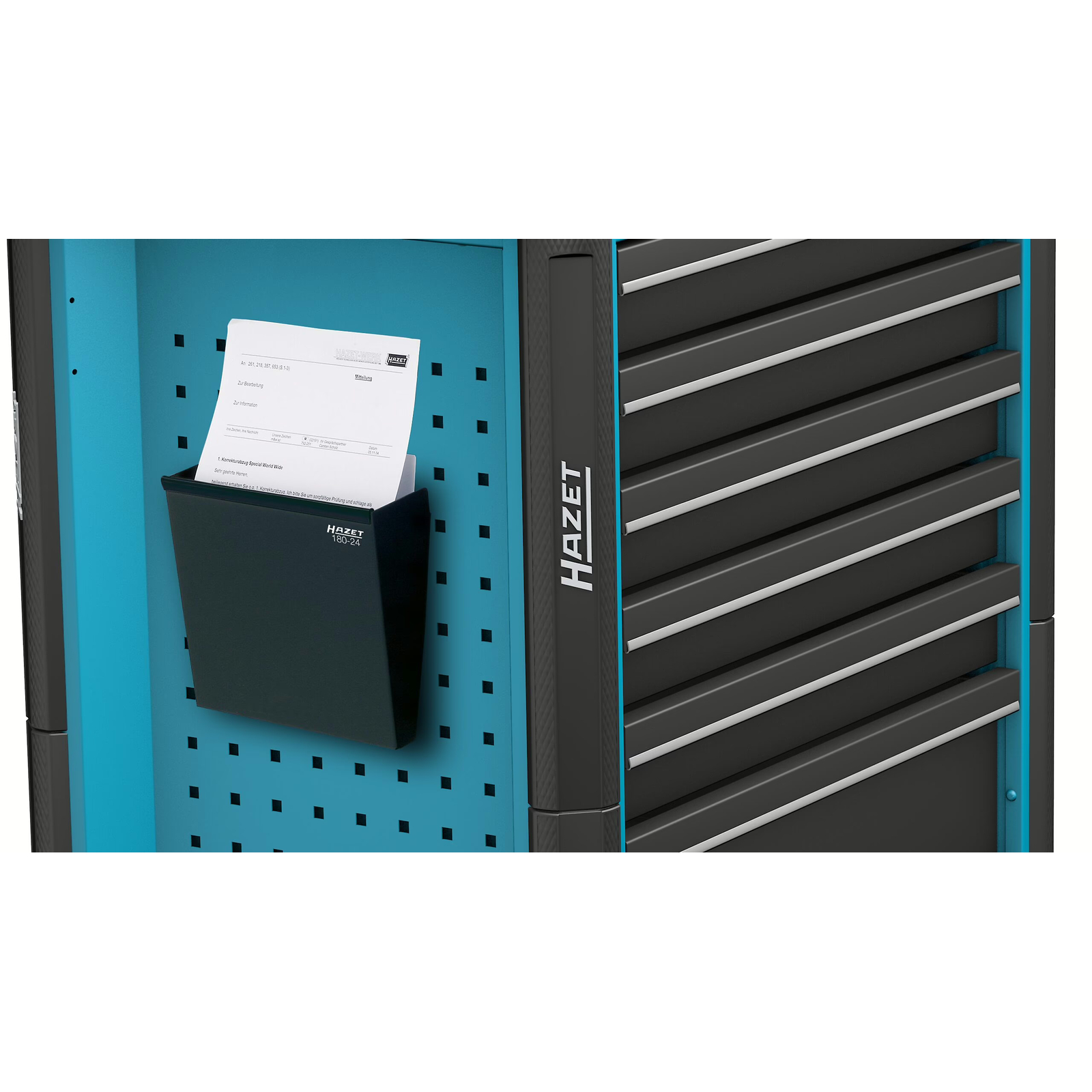 Porte-document 240 x 200 x 55 mm fixation panneaux perforés HAZET - 180-24