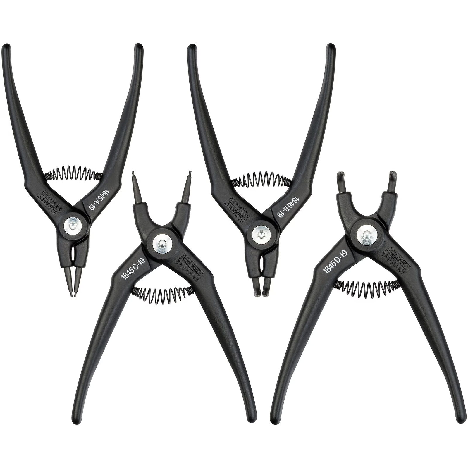 Jeu de pinces à circlips 4 pièces corps plastique ergonomique HAZET - 1845/4