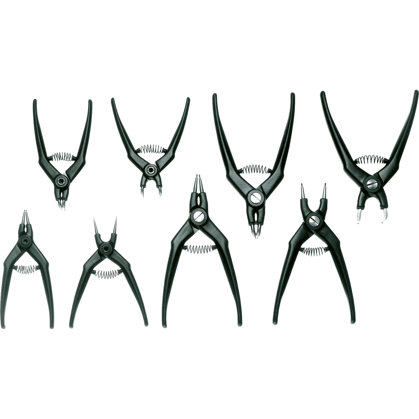 Jeu de pinces à circlips 8 pièces ergonomique DIN 5254 HAZET - 1845/8