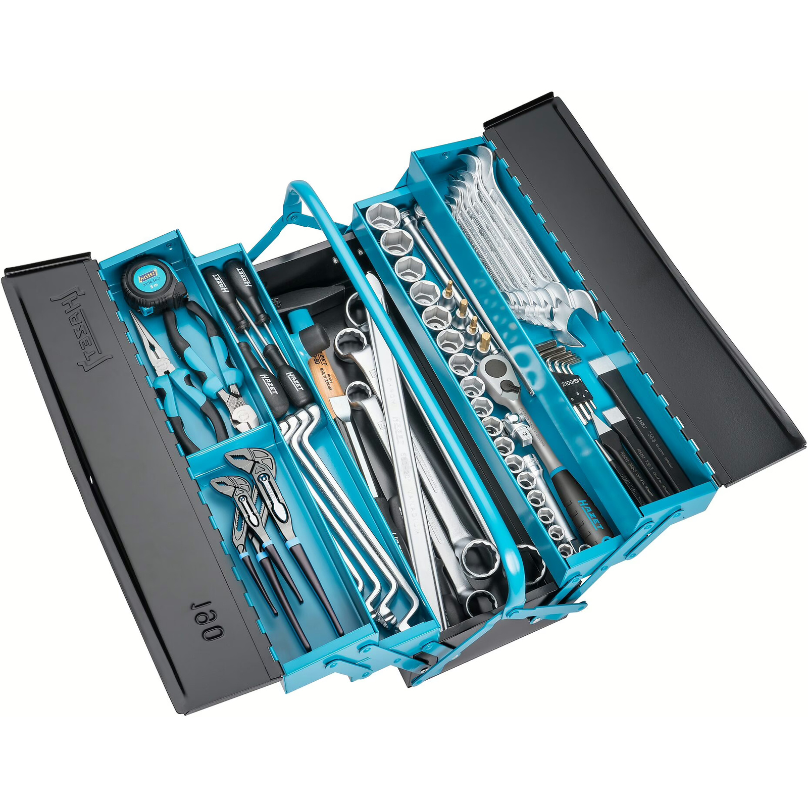 Caisse métallique à outils 80 pièces avec assortiment et cadenas 190L HAZET - 190/80