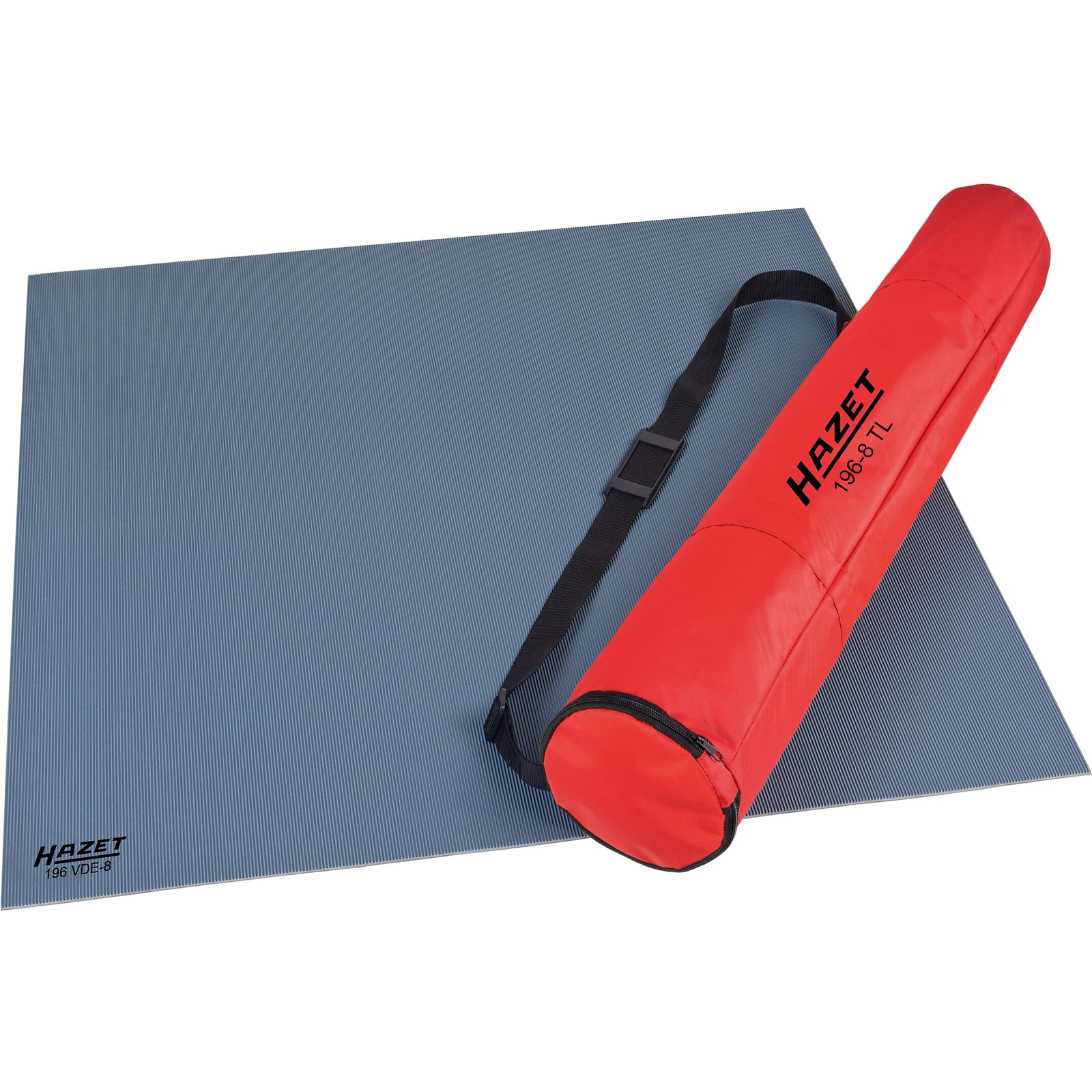 Tapis isolé caoutchouc 1000 x 1000 x 4 mm 2 pièces avec poche de transport HAZET - 196VDE-8/2