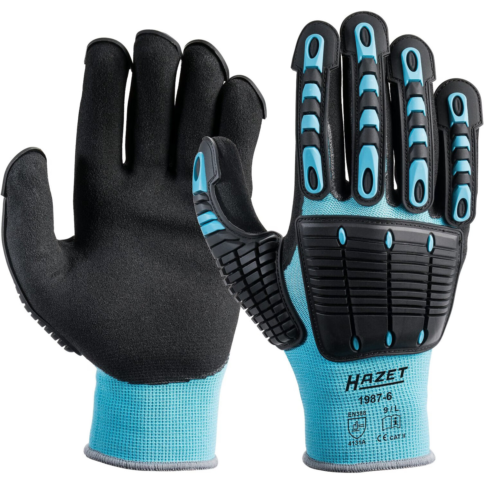 Gants de mécanicien taille L protection TPR et nitrile haute résistance HAZET - 1987-6