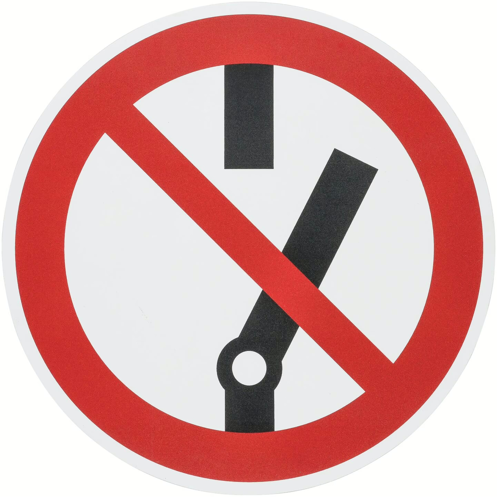 Plaque d'avertissement ronde Ø 200 mm blanc bordure rouge « Attention – Ne pas enclencher » HAZET - 200-2