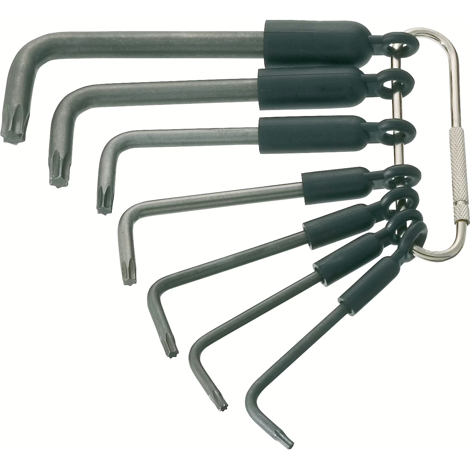 Jeu de clés mâles coudées profil TORX intérieur 7 pièces T8-T30 sur anneau HAZET - 2115-T/7R