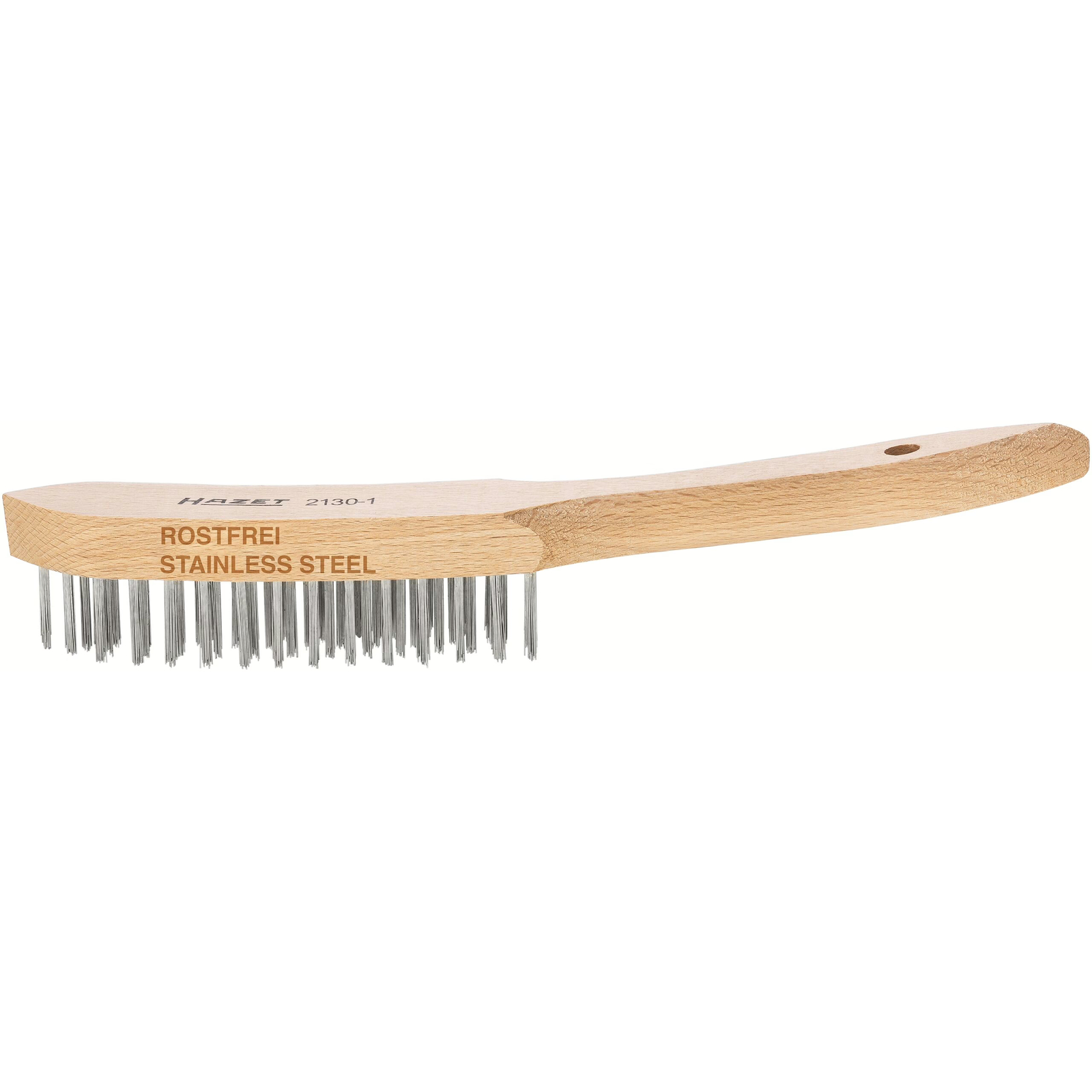 Brosse métallique 280 mm poils V2A manche bois HAZET - 2130-1