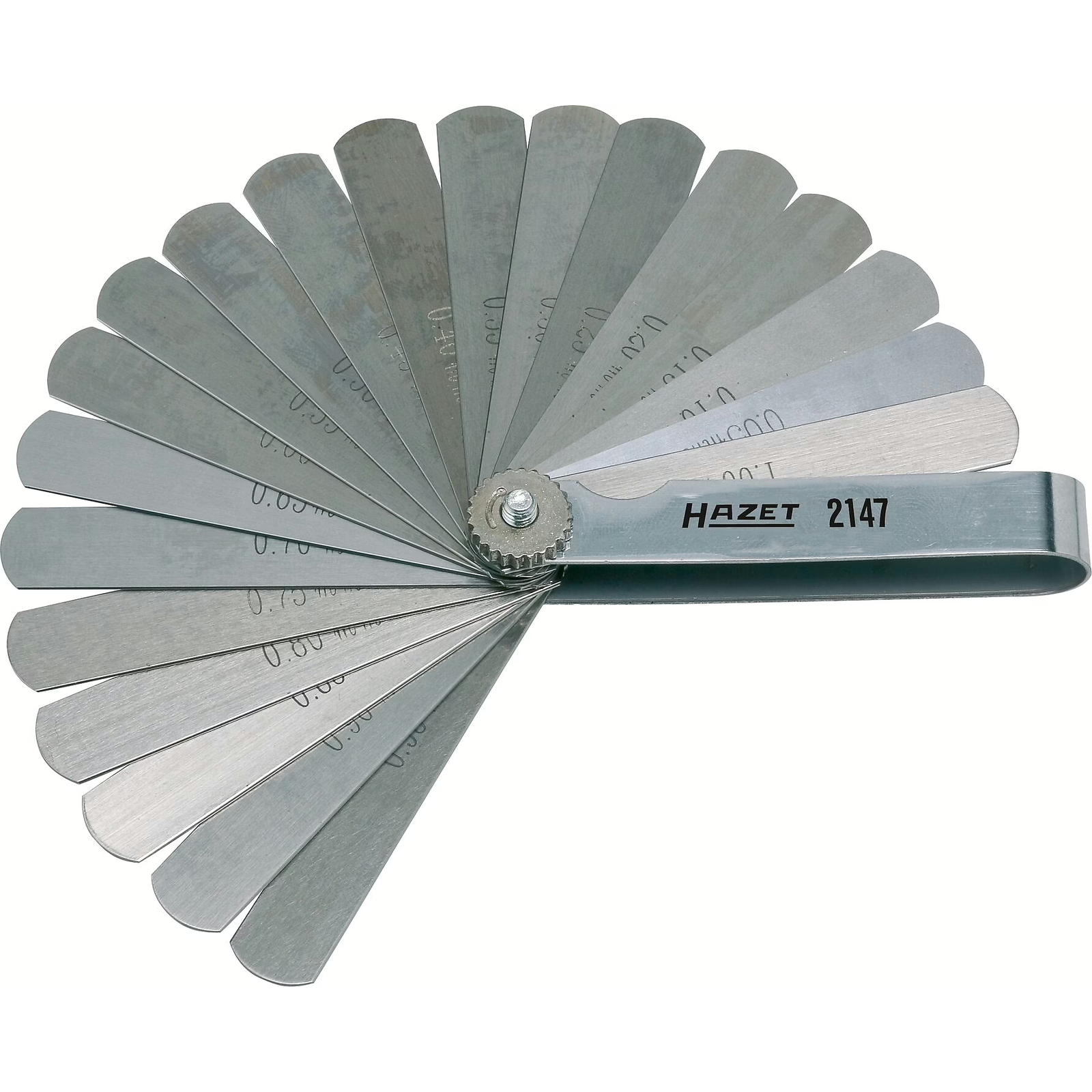 Jauge d'épaisseur 20 pièces 0,05–1,0 mm inox 84 mm contrôle électrodes HAZET - 2147