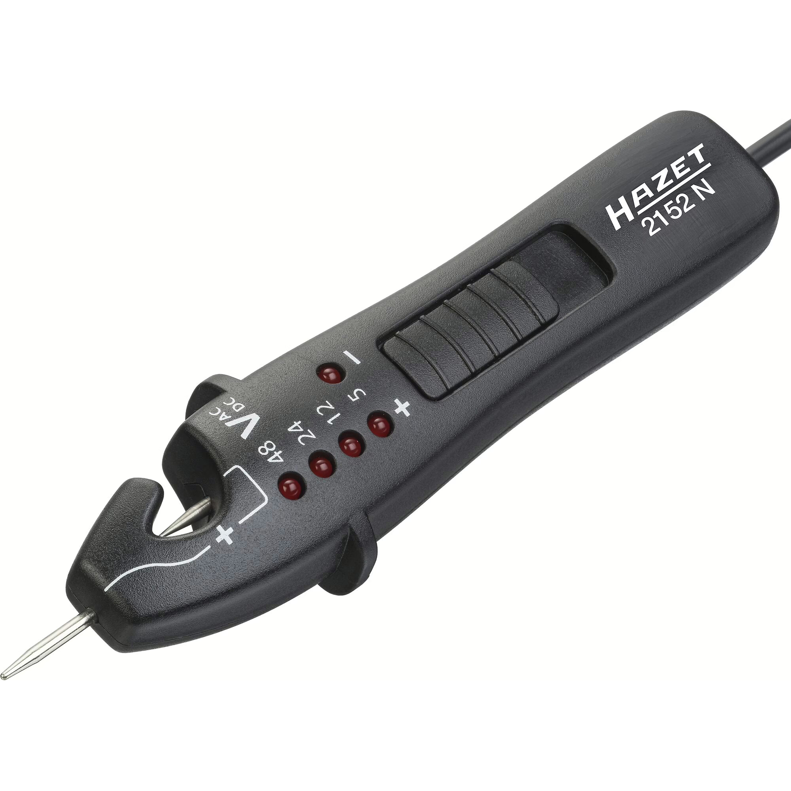 Appareil de contrôle tension 3-48 V avec LED polarité et câble 1300 mm HAZET - 2152N