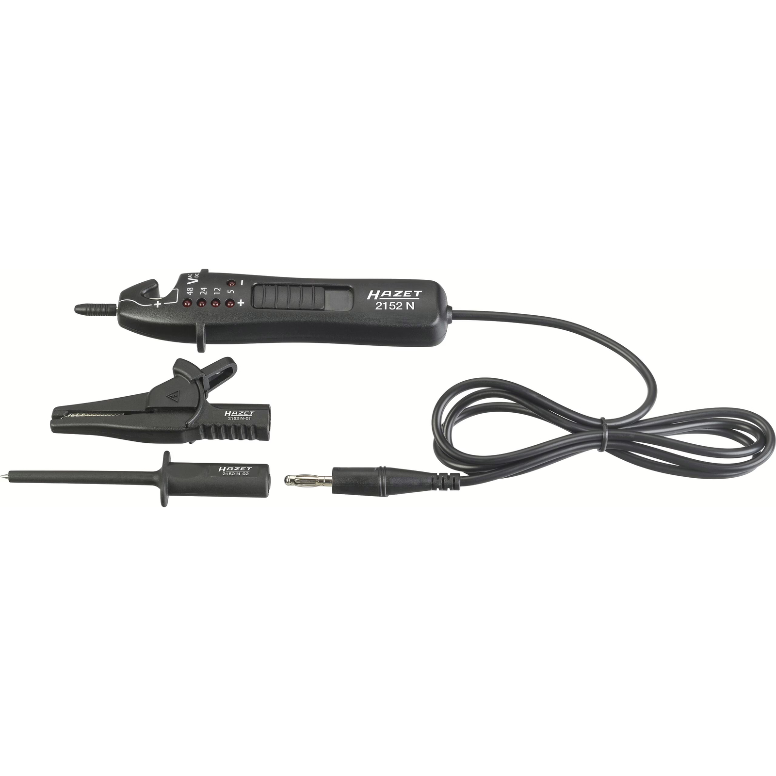 Jeu électronique détection composants 3 pièces 3-48V avec pince crocodile HAZET - 2152N/3