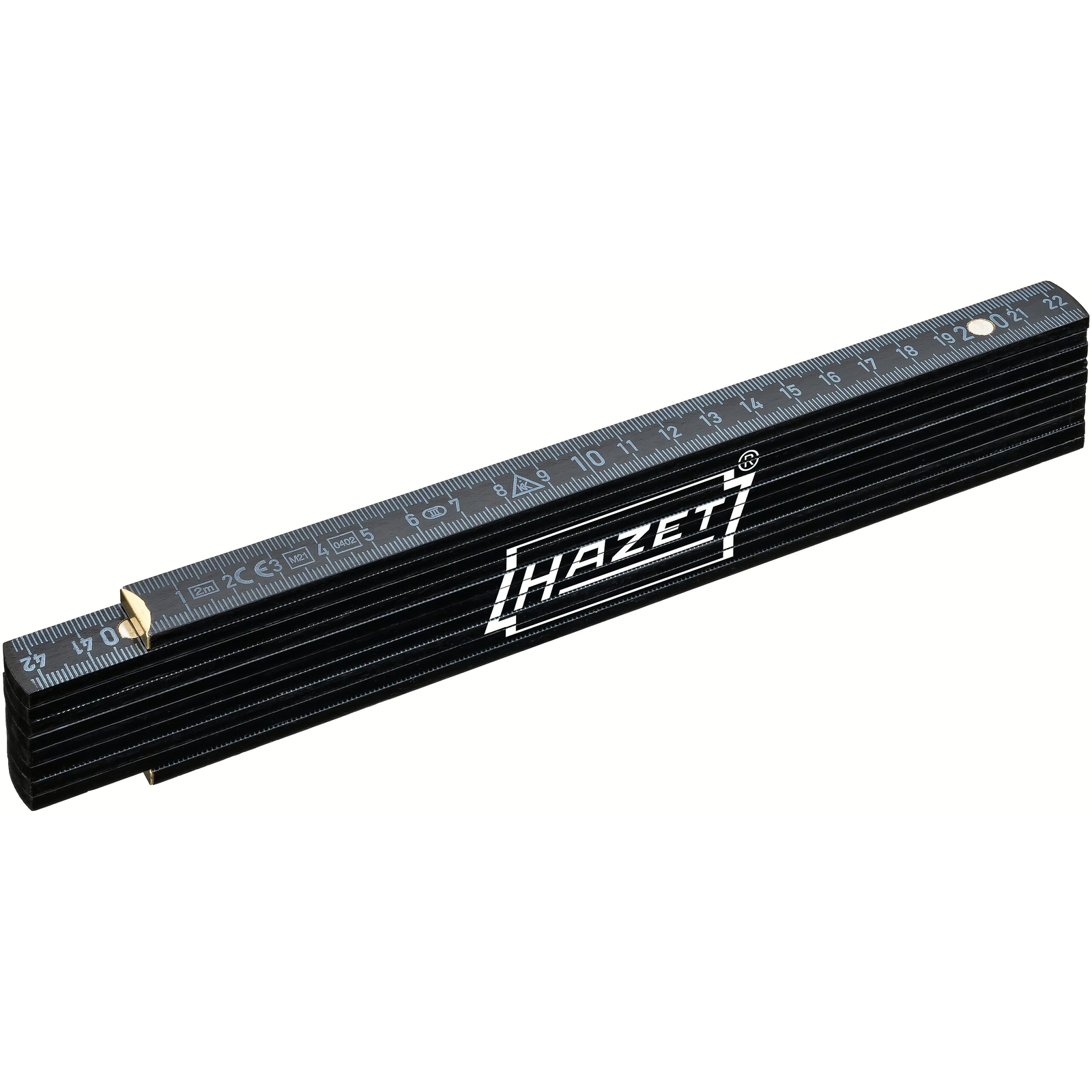 Mètre pliant 2000 mm bois de hêtre verni 10 segments classe CE III HAZET - 2154-200