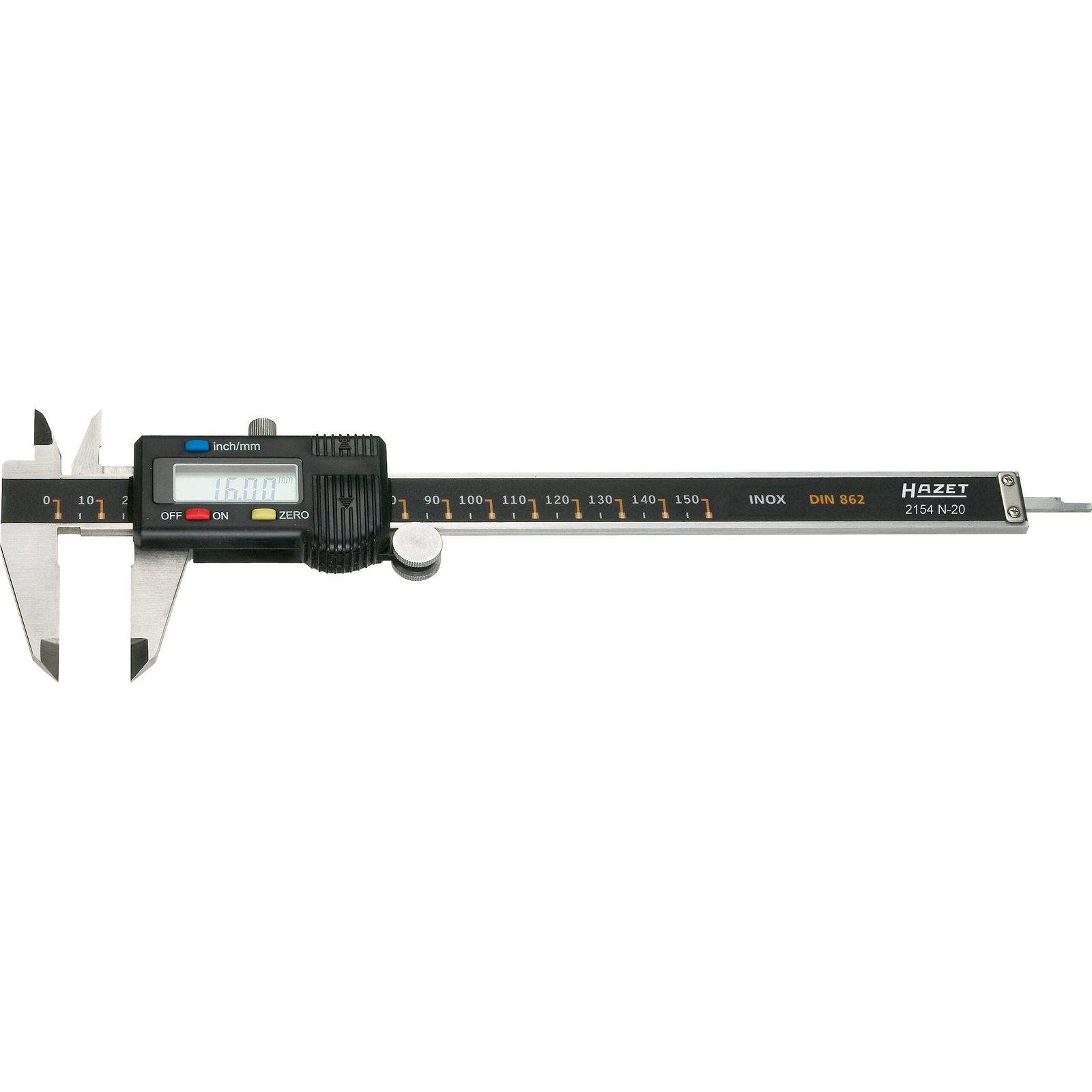 Pied à coulisse numérique 234 mm avec batterie et coffret plastique HAZET - 2154N-20