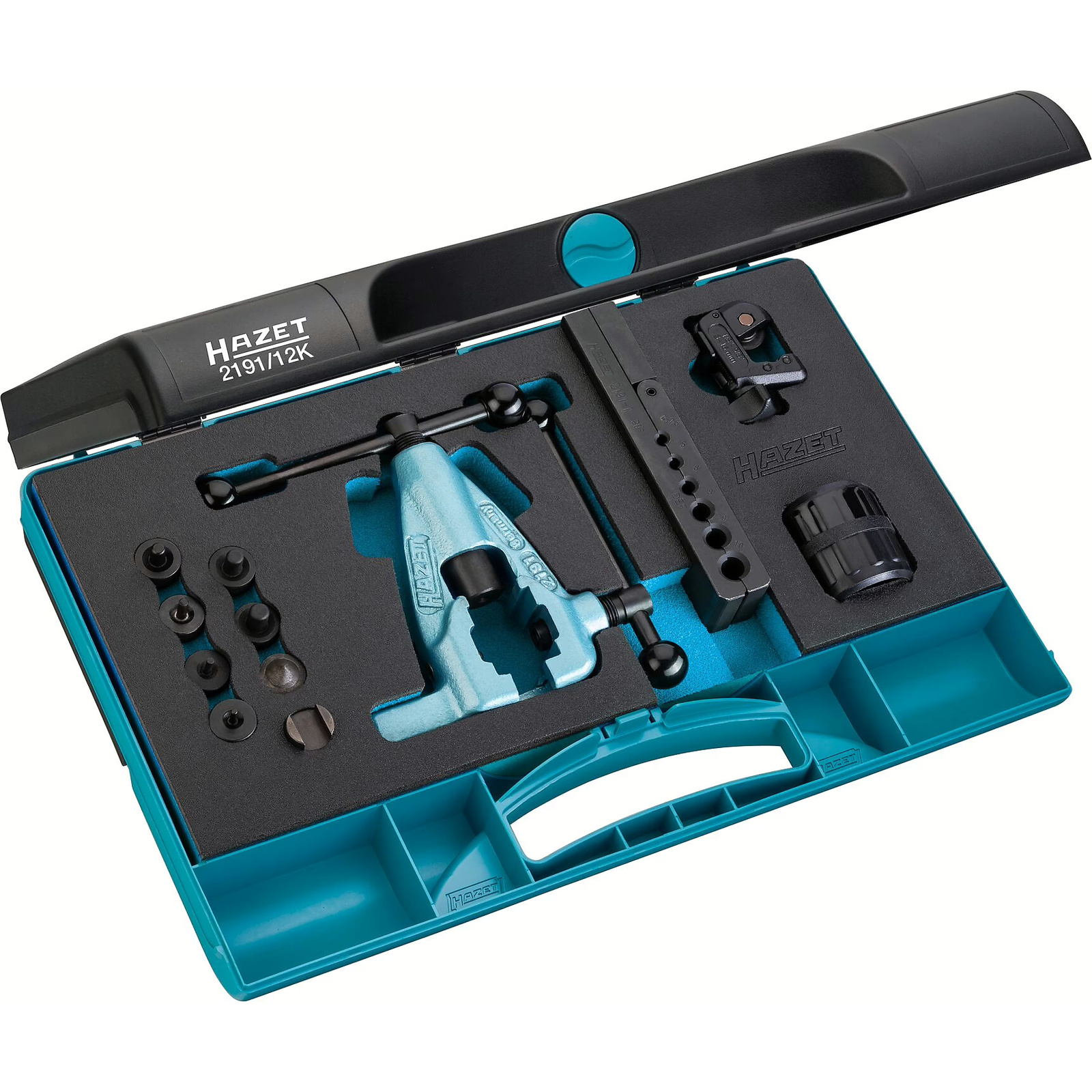 Jeu d'outils à battre les collets 12 pièces pour tubes 4,75-10 mm HAZET - 2191/12K