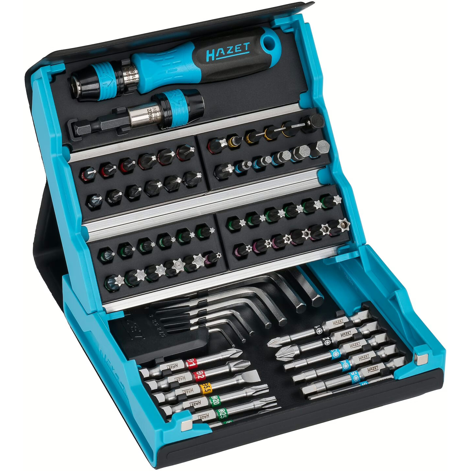 Jeu d'embouts tournevis 69 pièces 25/50 mm profils variés SmartCase HAZET - 2200SC-1