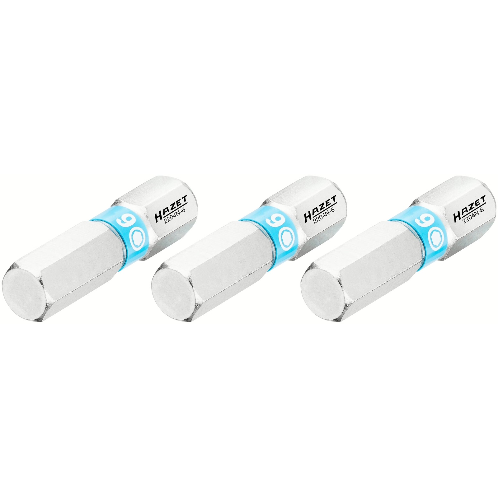 Embouts-tournevis hexagone massif 6 mm profil six pans intérieurs 3 pièces HAZET - 2204N-6/3