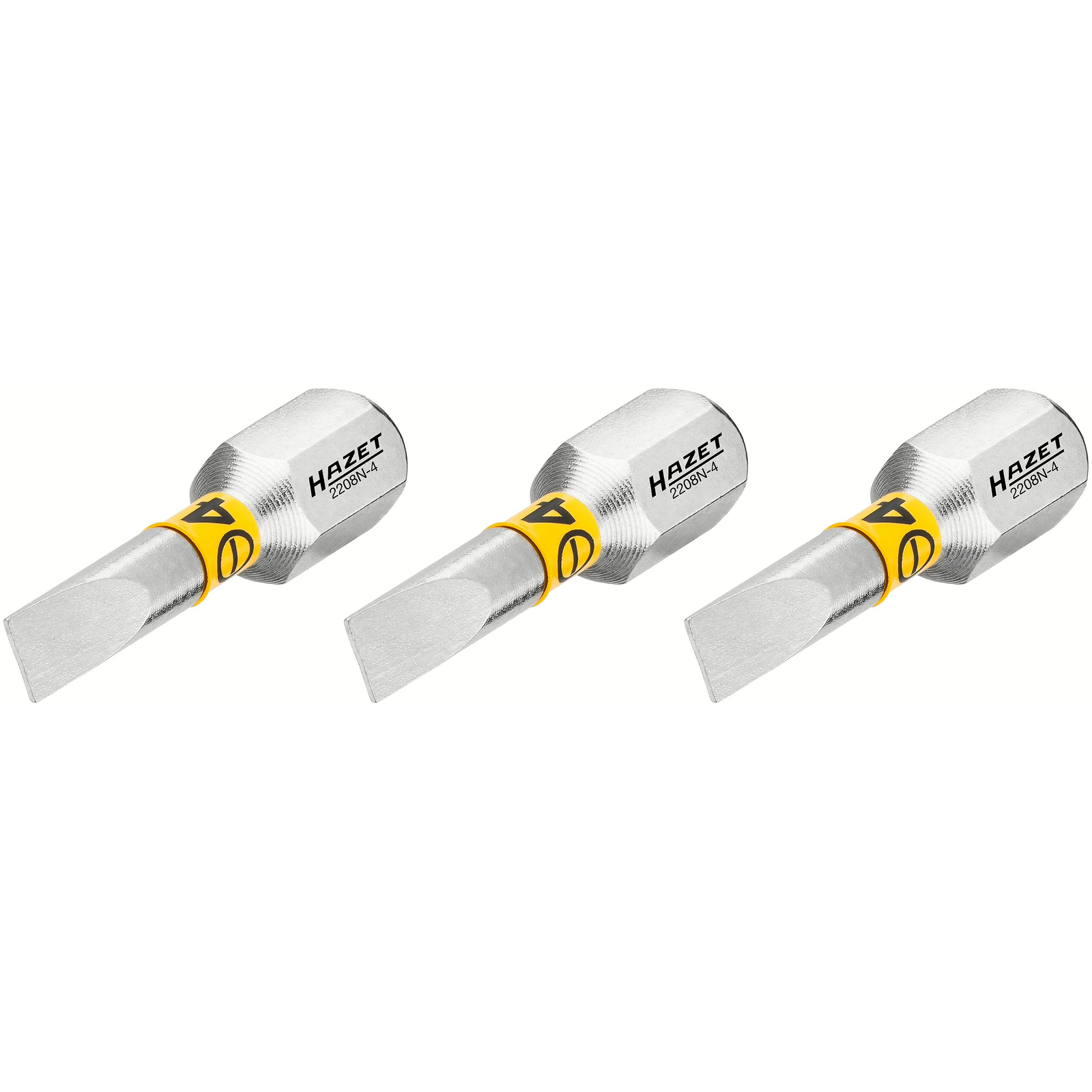Embouts-tournevis 0,5 x 4 mm profil fente 3 pièces hexagone massif 1/4