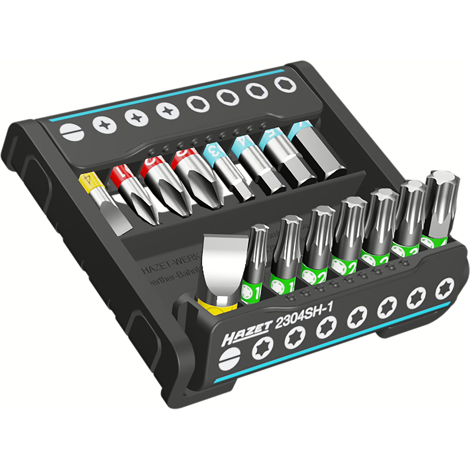 SmartHolder 16 embouts 25 mm profils fente Phillips Torx hexagone HAZET - 2304SH-1