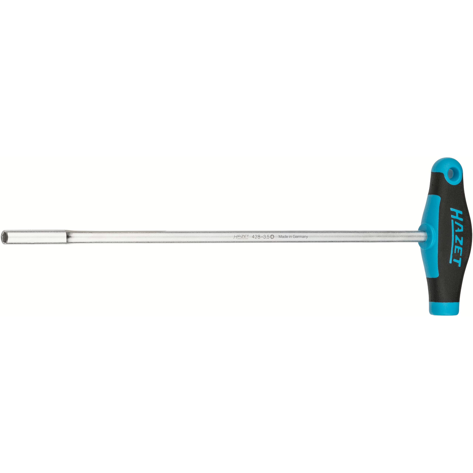 Clé à douille 3,5 mm profil 6 pans pour tête radio détecteur ACC avec manche T bimatière HAZET - 428-3.5