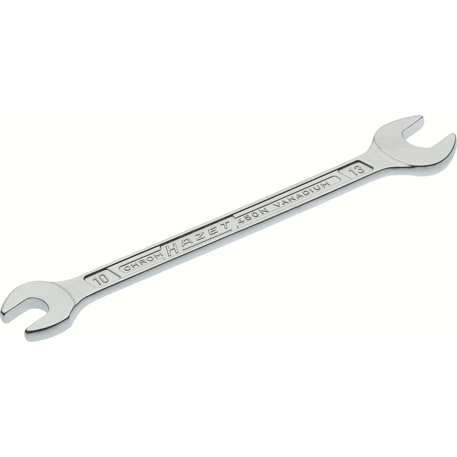 Clé à fourche double 10 x 13 mm profil 6 pans chromée HAZET - 450N-10X13