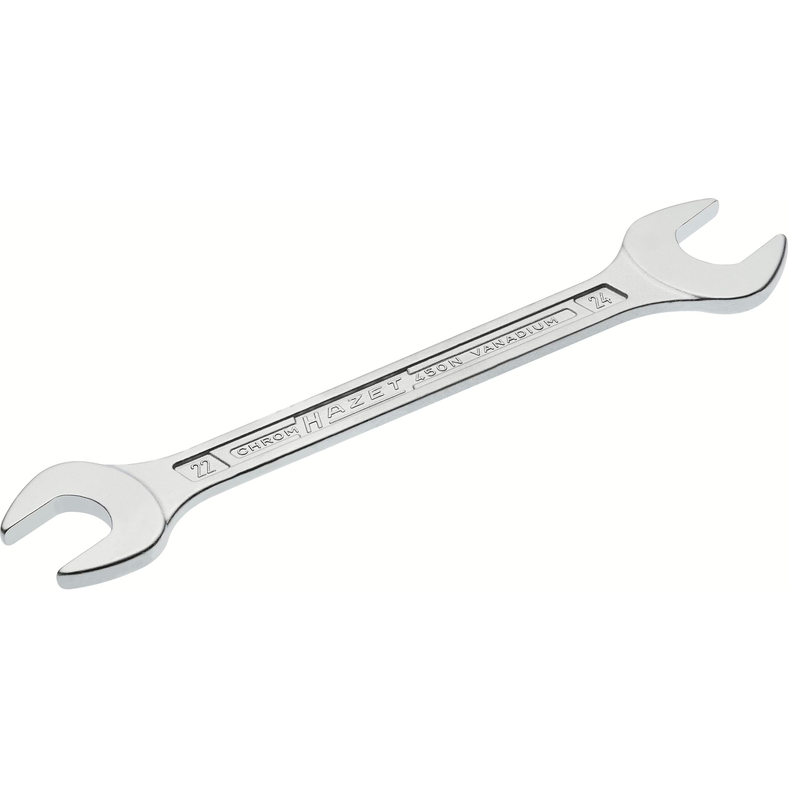 Clé à fourche double profil 6 pans 22 x 24 mm chromée HAZET - 450N-22X24