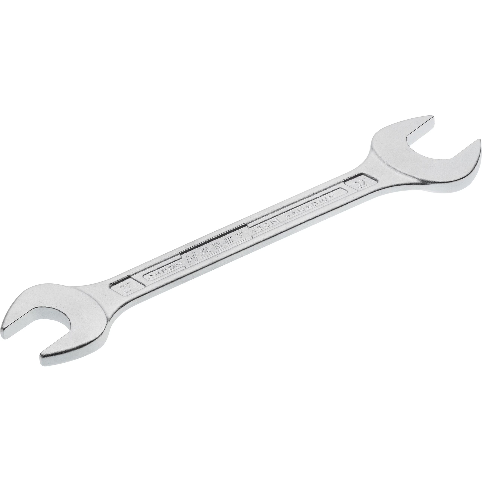 Clé à fourche double profil extérieur 6 pans 27 x 32 mm chromée HAZET - 450N-27X32