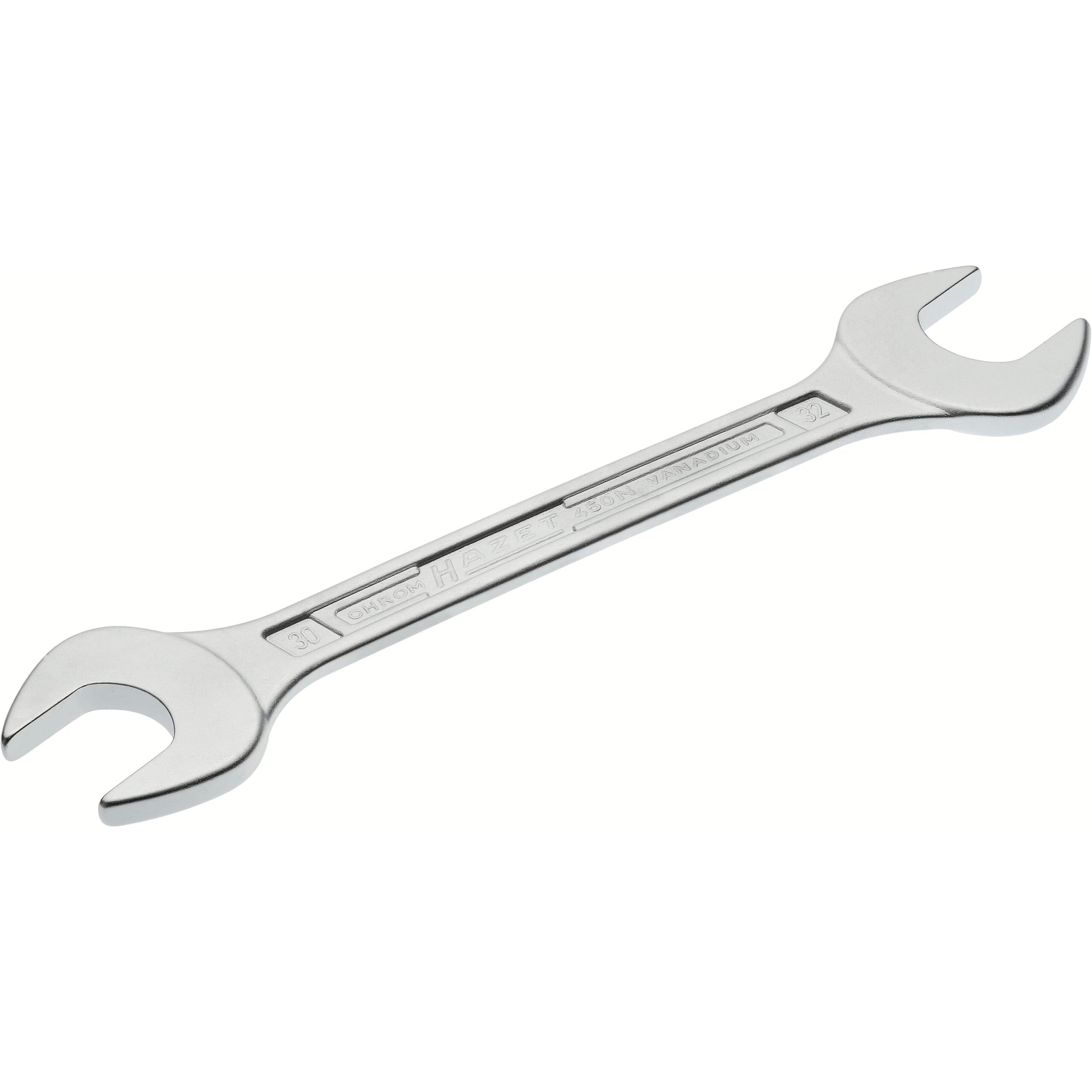 Clé à fourche double 30 x 32 mm profil extérieur 6 pans chromée HAZET - 450N-30X32