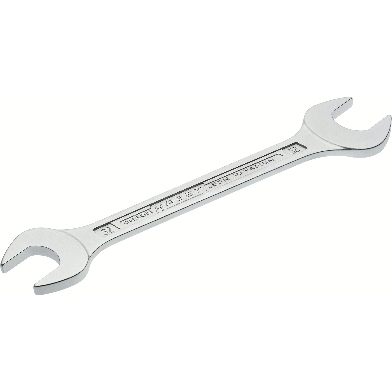 Clé à fourche double 32 x 36 mm profil extérieur 6 pans chromée HAZET - 450N-32X36