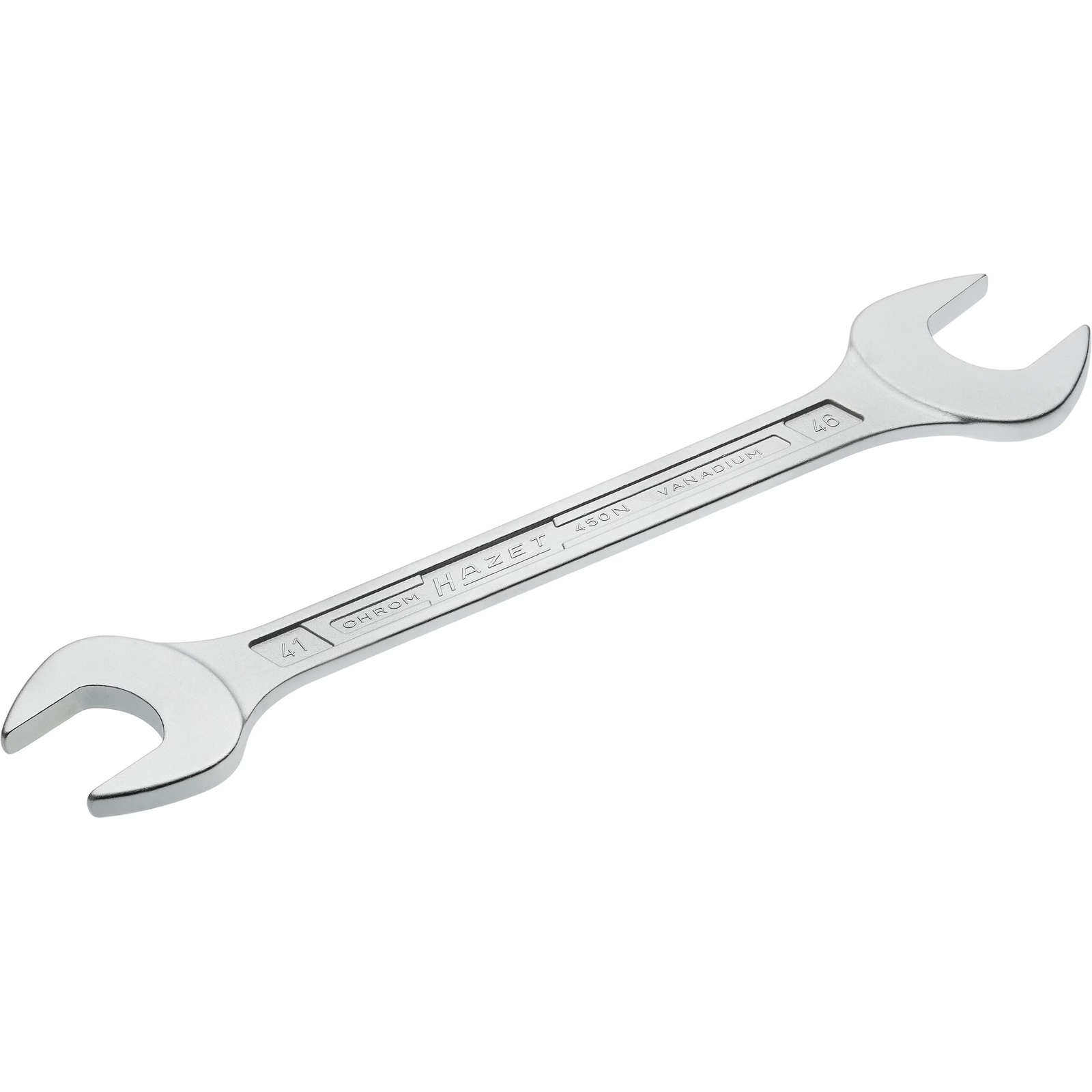 Clé à fourche double profil 6 pans 41 x 46 mm chromée HAZET - 450N-41X46