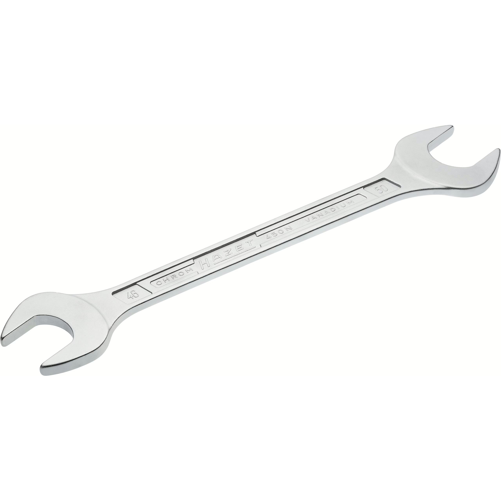Clé à fourche double 46 x 50 mm profil extérieur 6 pans chromée HAZET - 450N-46X50