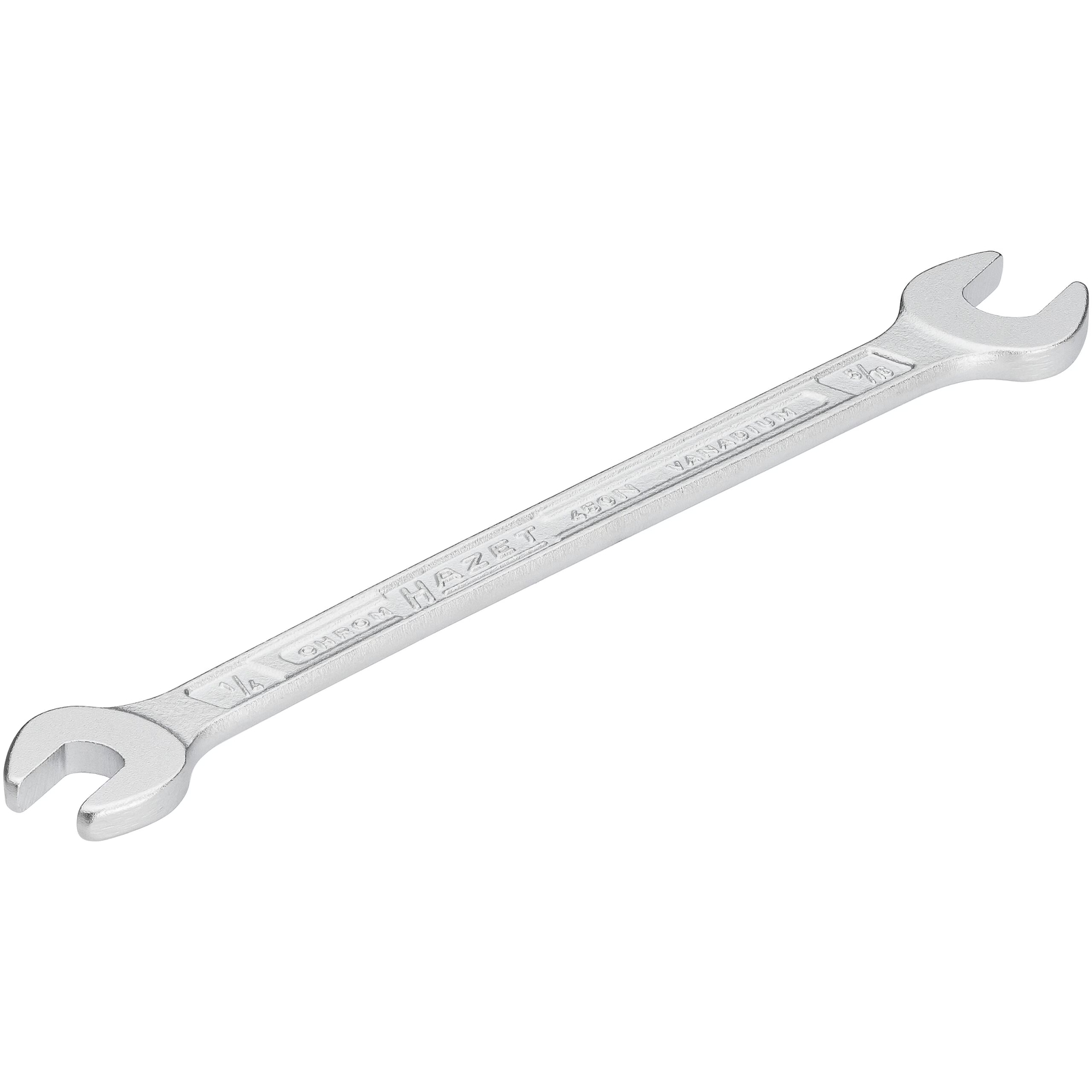 Clé à fourche double profil extérieur 6 pans 1/4 x 5/16″ chromée HAZET - 450NA-1/4X5/16VKH