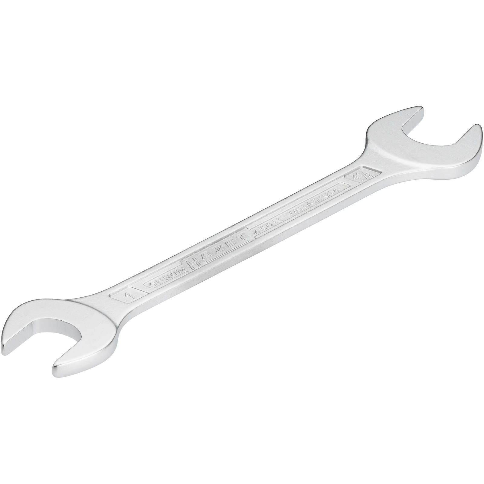 Clé à fourche double profil extérieur 6 pans 1 x 1.1/8″ chromée HAZET - 450NA-1X1.1/8VKH