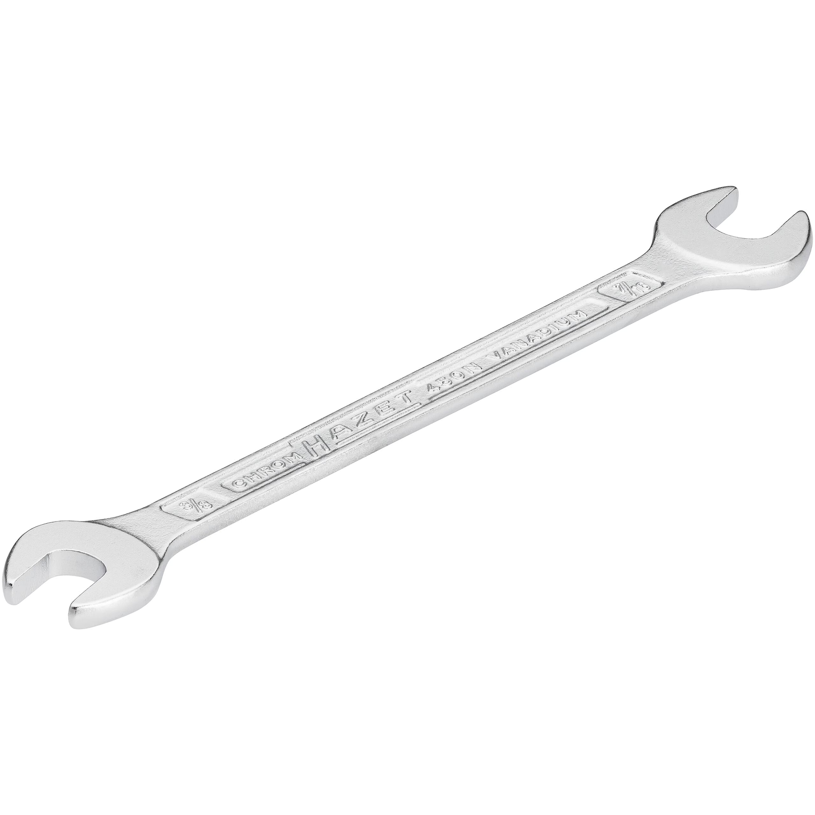 Clé à fourche double 3⁄8 x 7⁄16″ profil extérieur 6 pans chromée HAZET - 450NA-3/8X7/16VKH