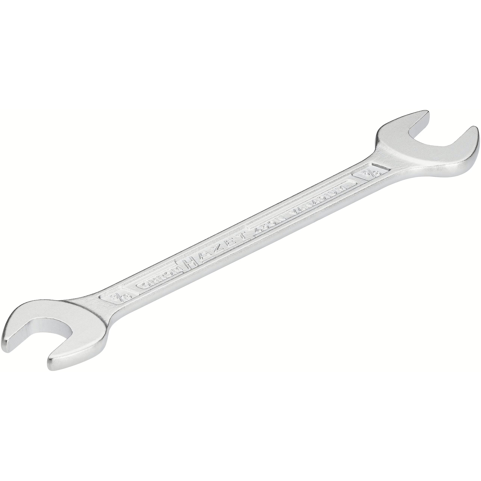Clé à fourche double 9⁄16 x 5⁄8″ profil extérieur 6 pans chromée HAZET - 450NA-9/16X5/8VKH