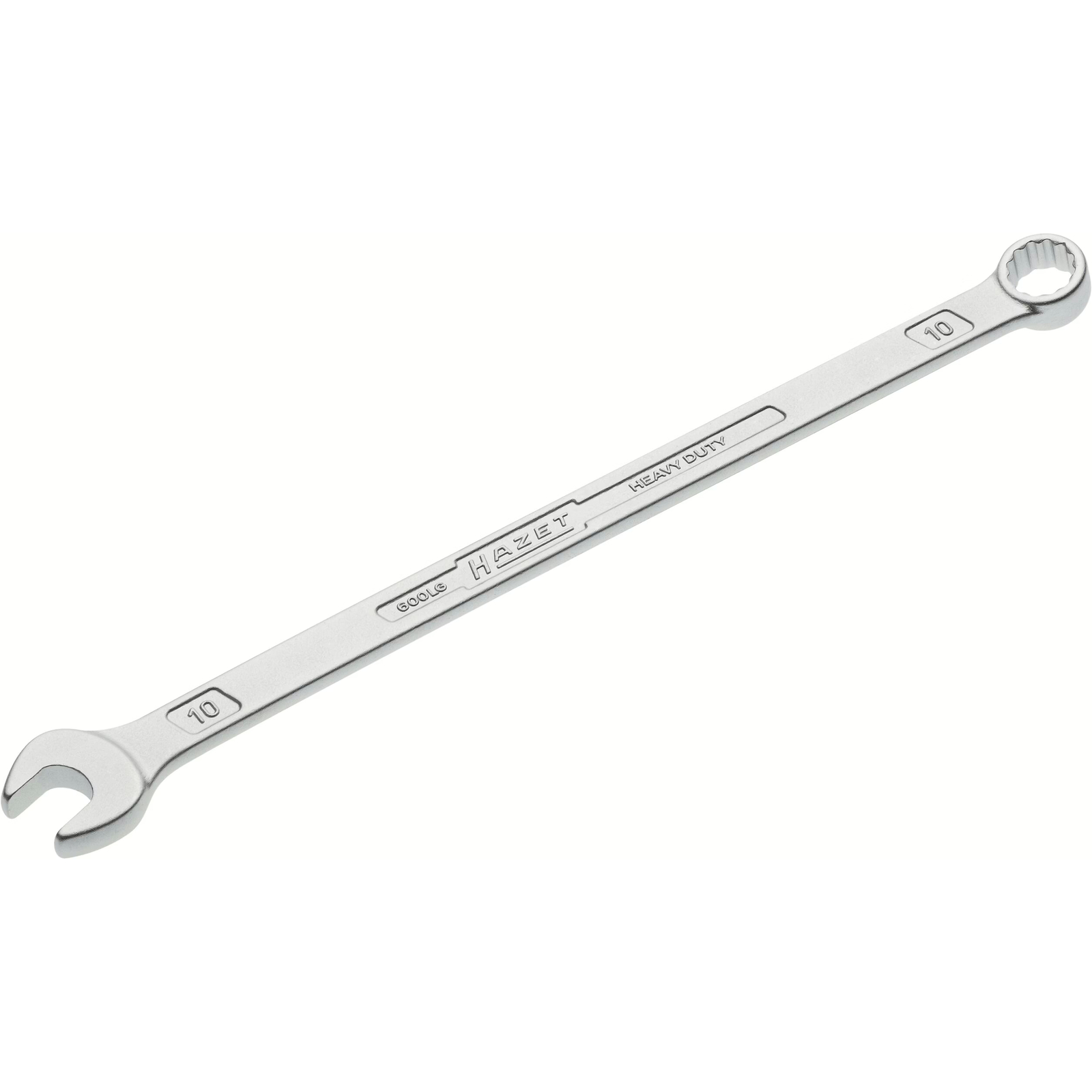 Clé mixte extra-longue fine 10 mm profil 12 pans chromée HAZET - 600LG-10
