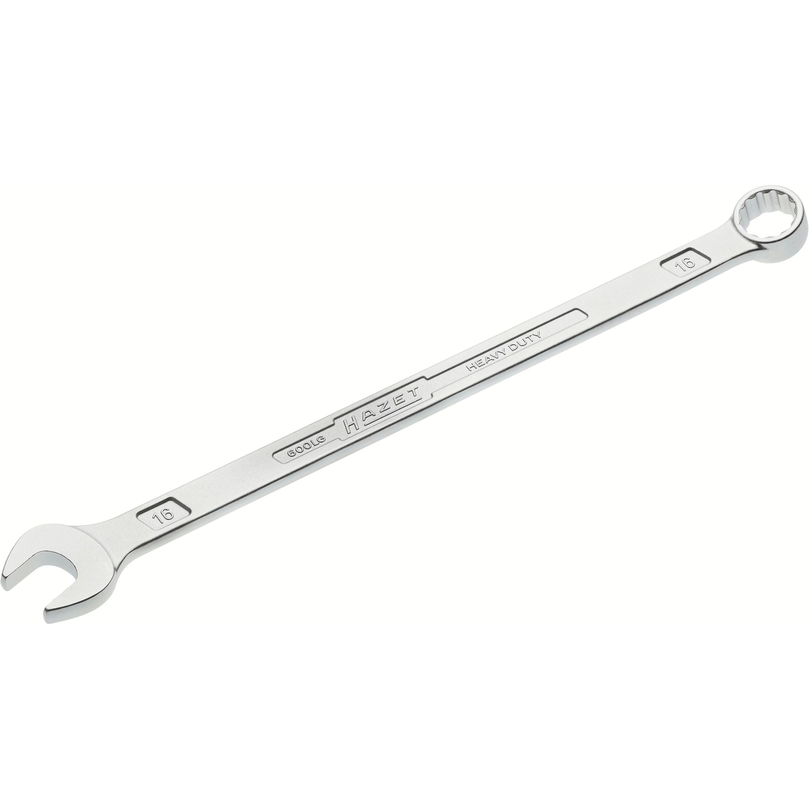 Clé mixte extra-longue fine 16 mm profil 12 pans chromée HAZET - 600LG-16