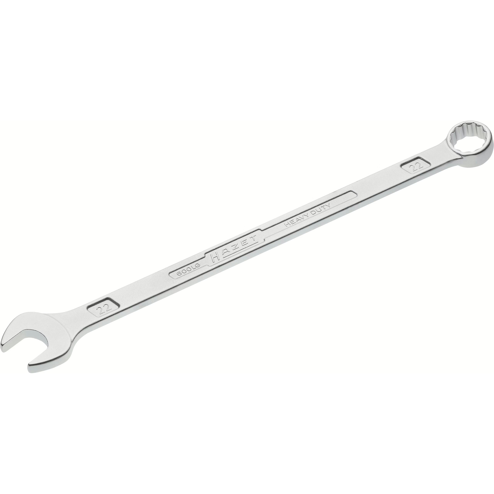 Clé mixte extra-longue 22 mm profil Traction 12 pans chromée HAZET - 600LG-22