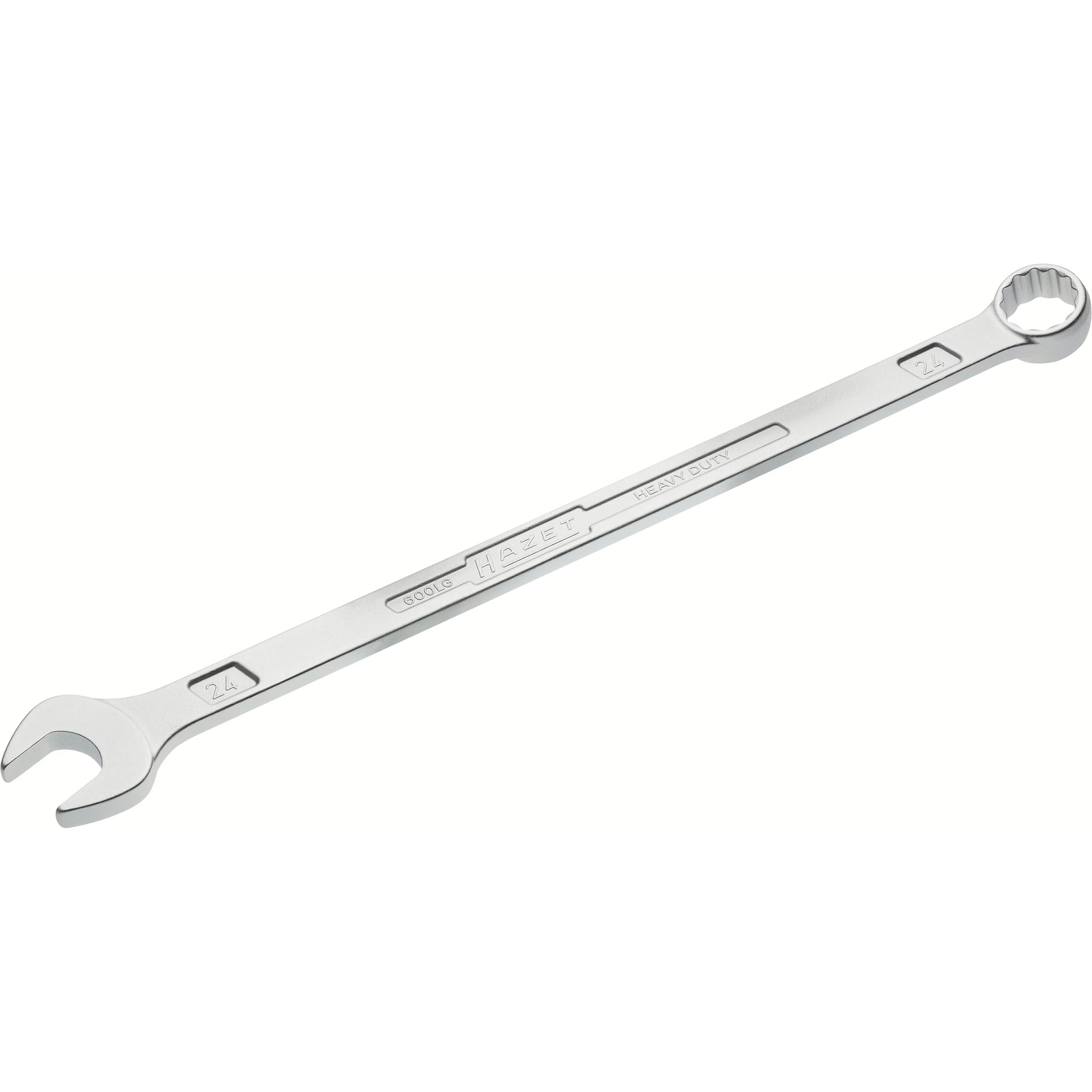 Clé mixte extra-longue fine 24 mm profil Traction 12 pans chromée HAZET - 600LG-24