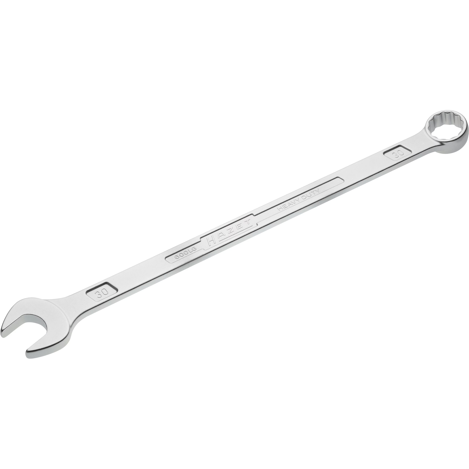Clé mixte extra-longue 30 mm profil Traction 12 pans chromée HAZET - 600LG-30