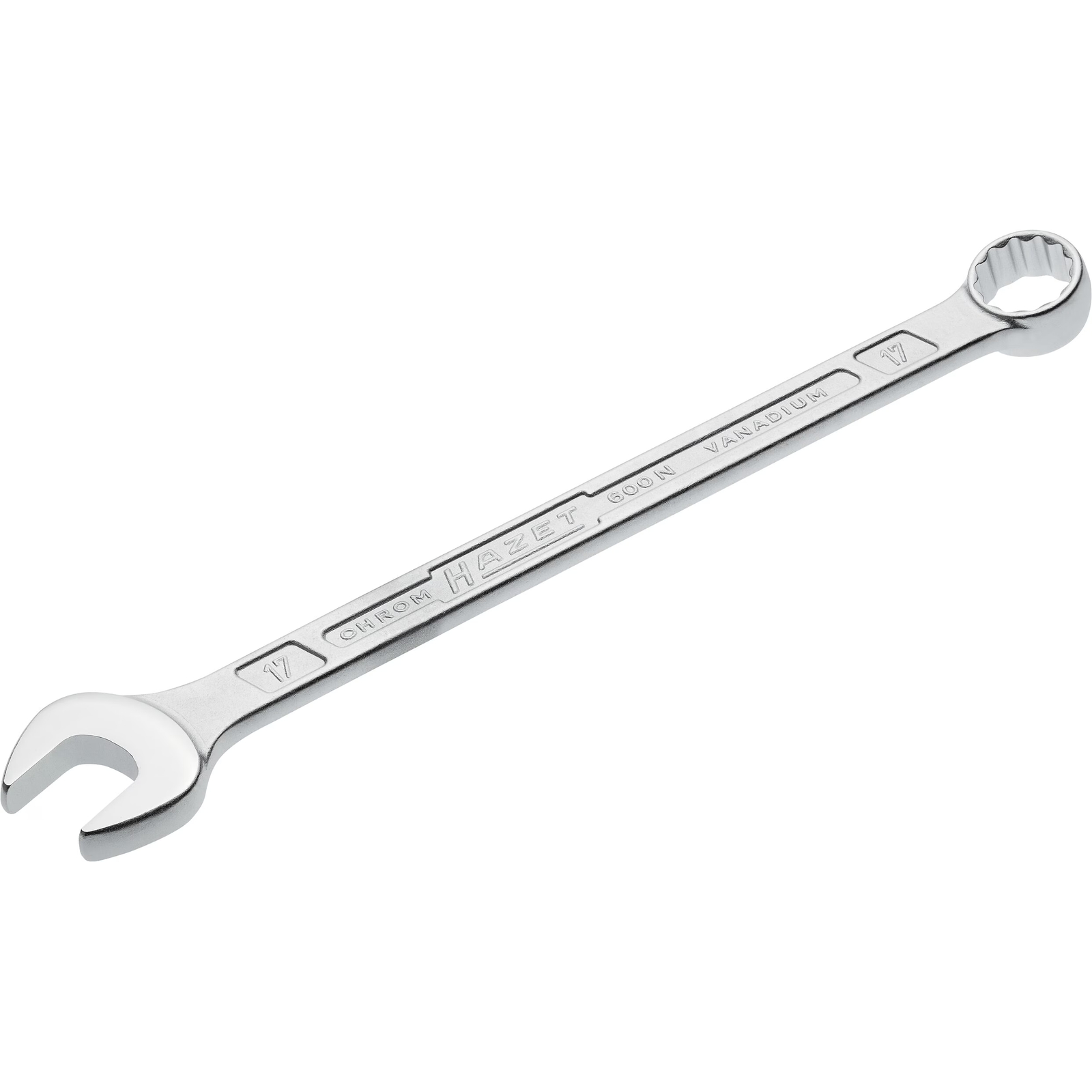 Clé mixte longue 17 mm profil traction 12 pans chromée HAZET - 600N-17