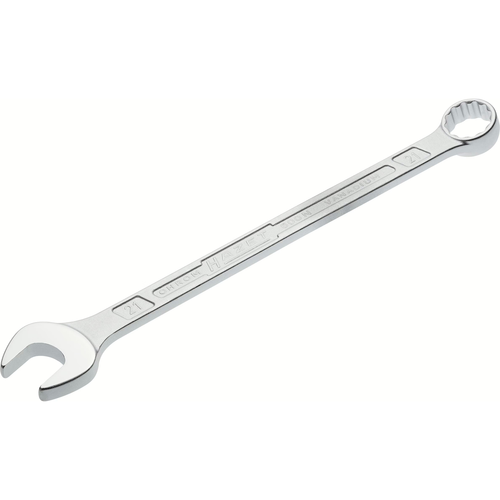 Clé mixte longue 21 mm profil traction 12 pans chromée HAZET - 600N-21