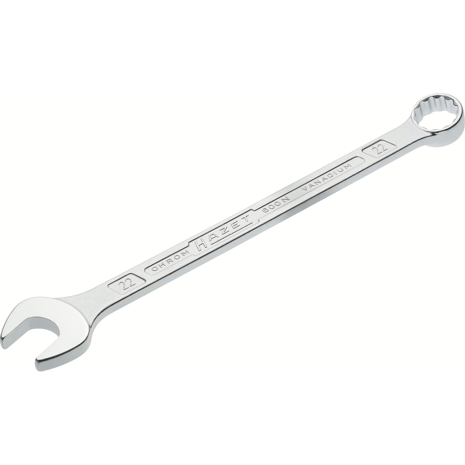 Clé mixte longue 22 mm profil traction 12 pans chromée HAZET - 600N-22