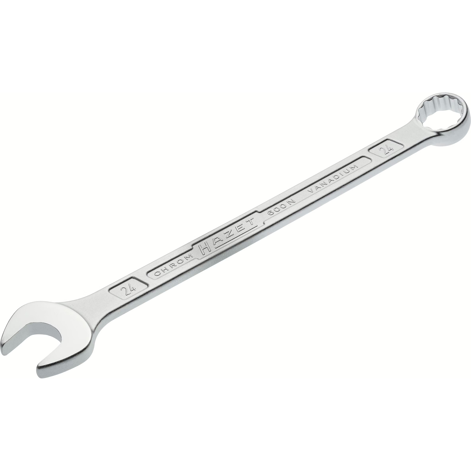 Clé mixte longue 24 mm profil traction 12 pans chromée HAZET - 600N-24