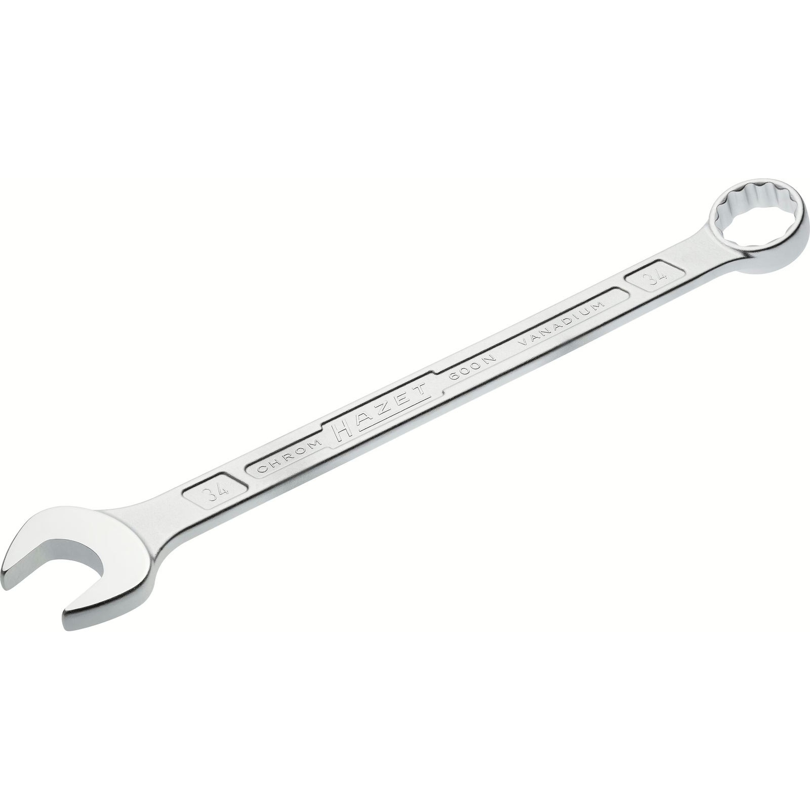 Clé mixte 34 mm profil traction 12 pans exécution longue chromée HAZET - 600N-34